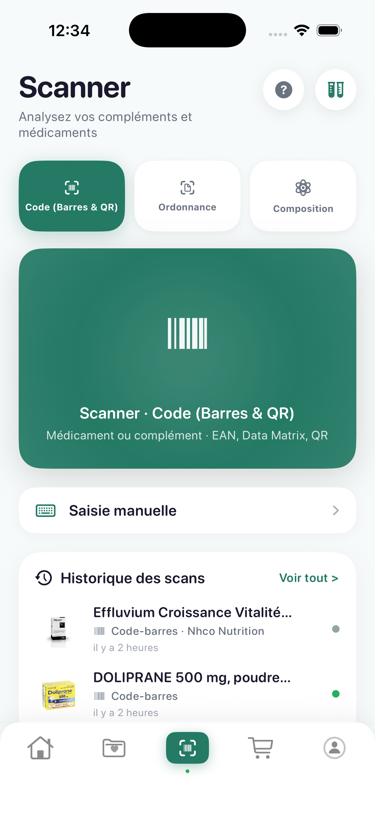 Écran scanner MedEat